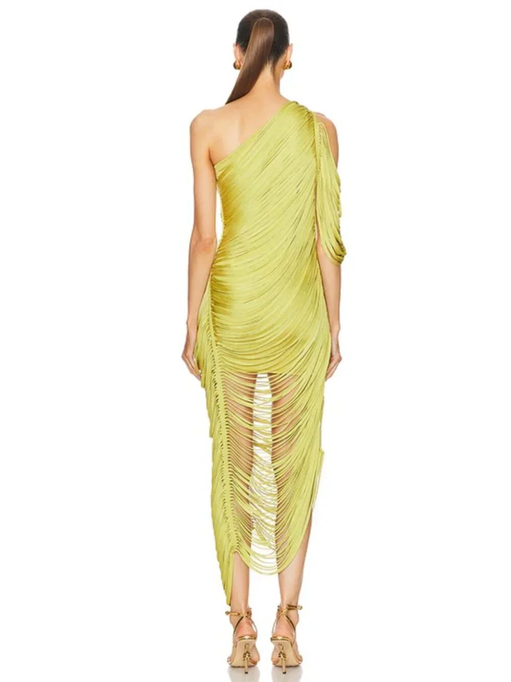 CULT GAIA Women's Sona One-Shoulder Draped Fringe Dress Size S NEW - Picture 12 of 16